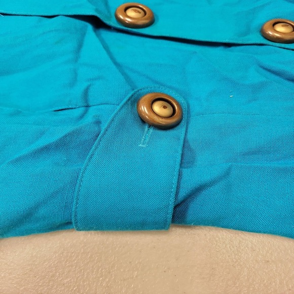 Julian Taylor New York Dress Size 10 Blue Teal Button Front Career Work - Picture 15 of 16